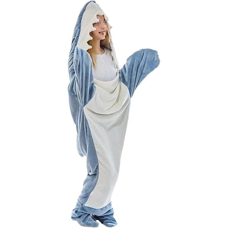Shark Blanket Kigurumi Pajamas Sofa Blanket for Adults' Unisex Cute Christmas Halloween Carnival Easy Halloween Costumes 6