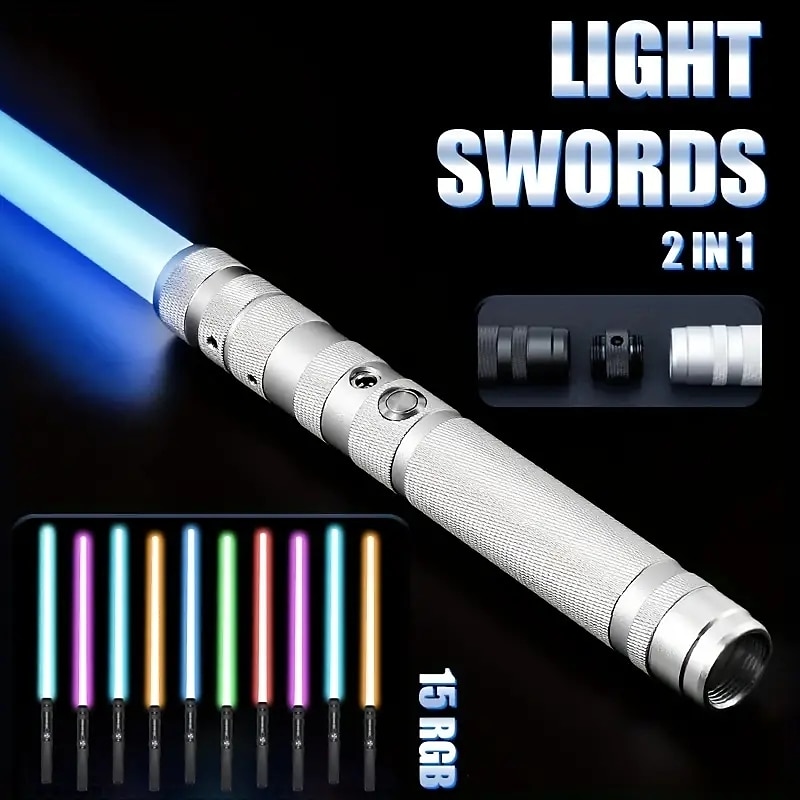 Light Up Toys Metal Hilt 3 Sound Modes Rechargeable Force FX Heavy Dueling Light Toys Set Cosplay Children Adults for Hallown for Christmas Gifts2