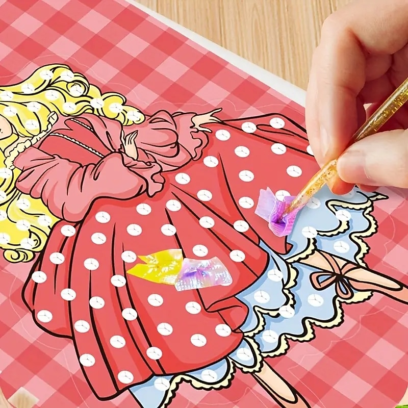 Princess Fairy Poking Painting Kit Dress Up Painting For Little Girls Princesses Fairies Paint Craft Activity Book For Girls Age 3456 Years Old Birthday Festival Gift For Kids3