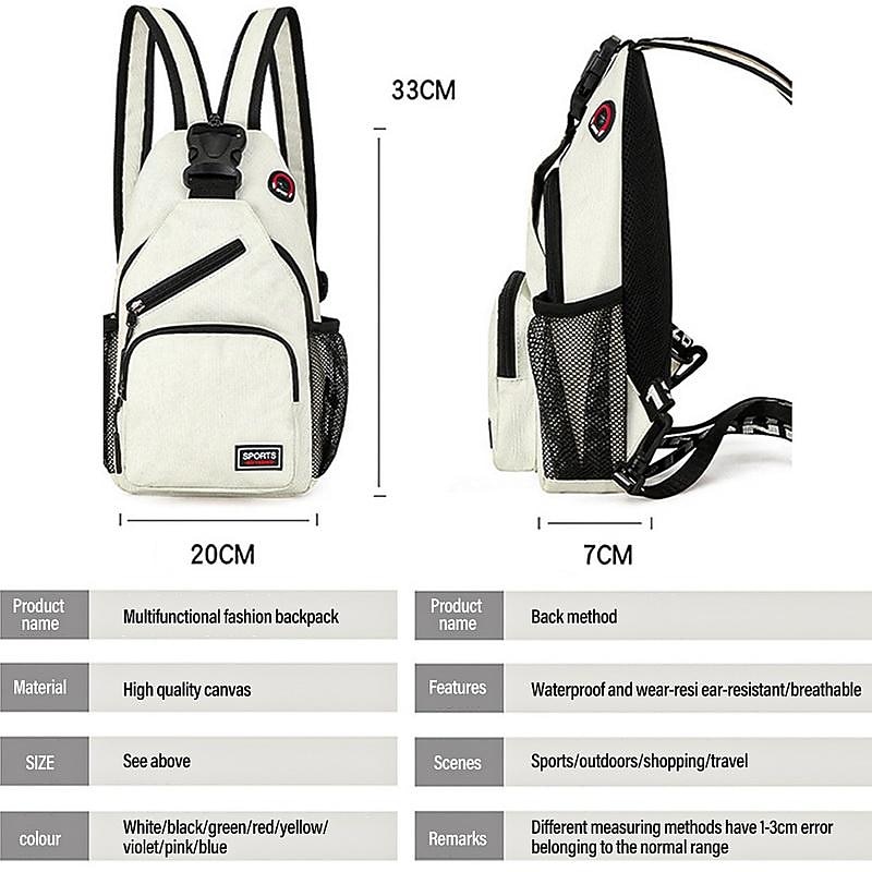 1Pc Crossbody Backpack Chest Bag with Earphone Hole Travel Backpack Multi-Functional Rucksacks Back School Bag, Back to School Gift2