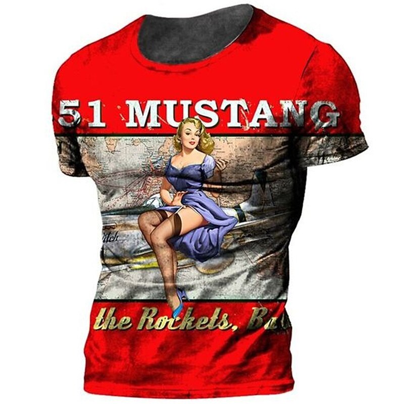 Men's Graphic Human T Shirt Short Sleeve T shirt 3D Print Crew Neck Shirt Vintage Fashion Designer Outdoor Daily Sports Black Red Navy Blue Spring & Summer Clothing Apparel S M L XL 2XL 3XL