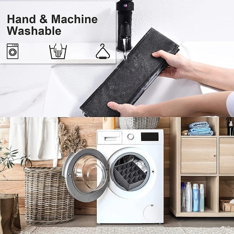 4pcs Socks Underwear Drawer Organizer Divider, ULG Washable Dresser Drawer Organizer Foldable Oxford Fabric Closet Organizers And Storage Boxes For Socks, Underwear, Ties, Belts2