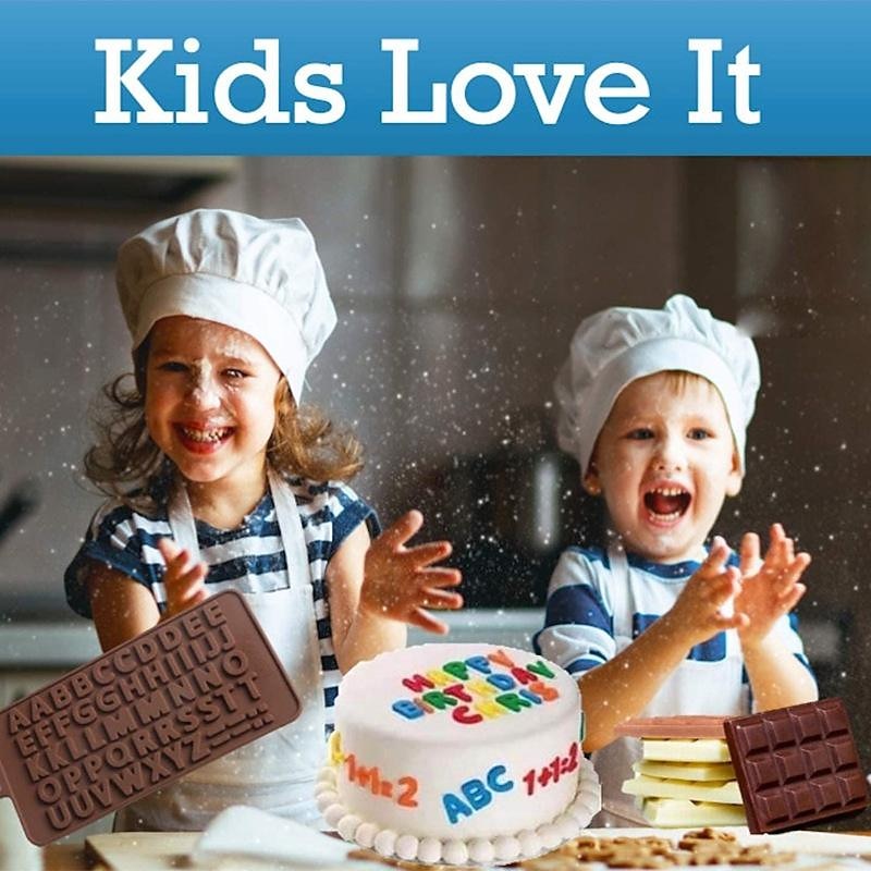 Silicone Chocolate Moulds 6 Pieces Silicone Moulds for Chocolate and Non-Stick Chocolate Molds Letters and Numbers for Making Chocolate Muffins Cakes 6 Shapes2