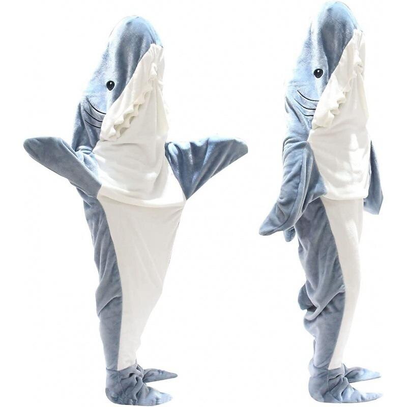 Shark Blanket Kigurumi Pajamas Sofa Blanket for Adults' Unisex Cute Christmas Halloween Carnival Easy Halloween Costumes 5