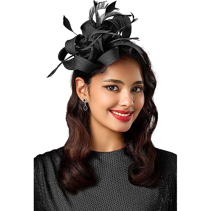 Fascinators Net Halloween Kentucky Derby Classic Wedding With Flower Headpiece Headwear2