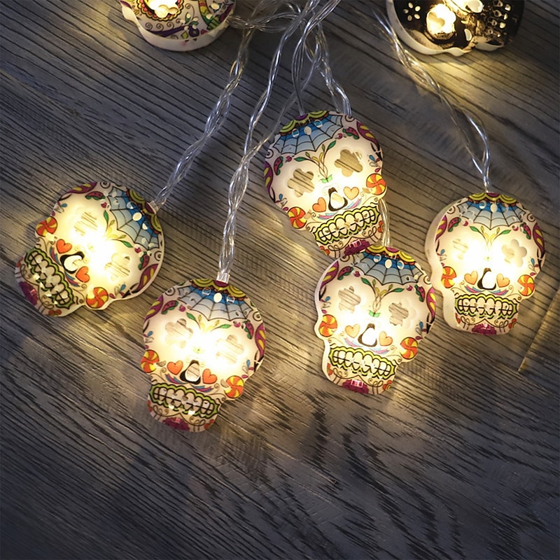 Halloween String Light Skulls Dimmable Waterproof Jack-O-Lantern Halloween Party Decoration Lights 6M 40Leds4