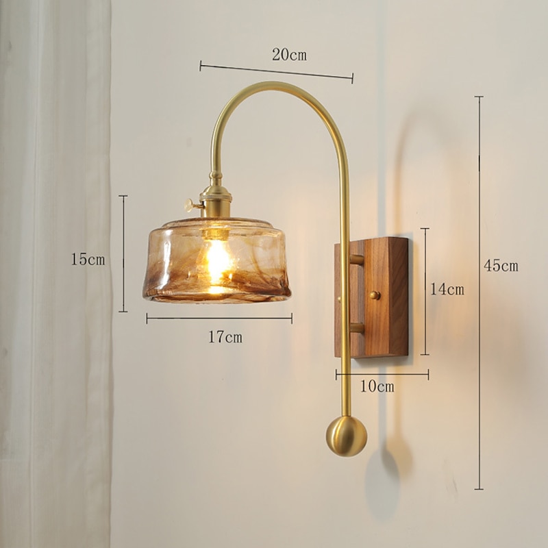 Lightinthebox LED Wall Light Glass 1-Light, E27 Modern Wall Light, Minimalist Square Brown Glass Wall Sconce, Modern Angle Adjustable Wall Lamp, for Study Living Room Bedroom 110-240V4