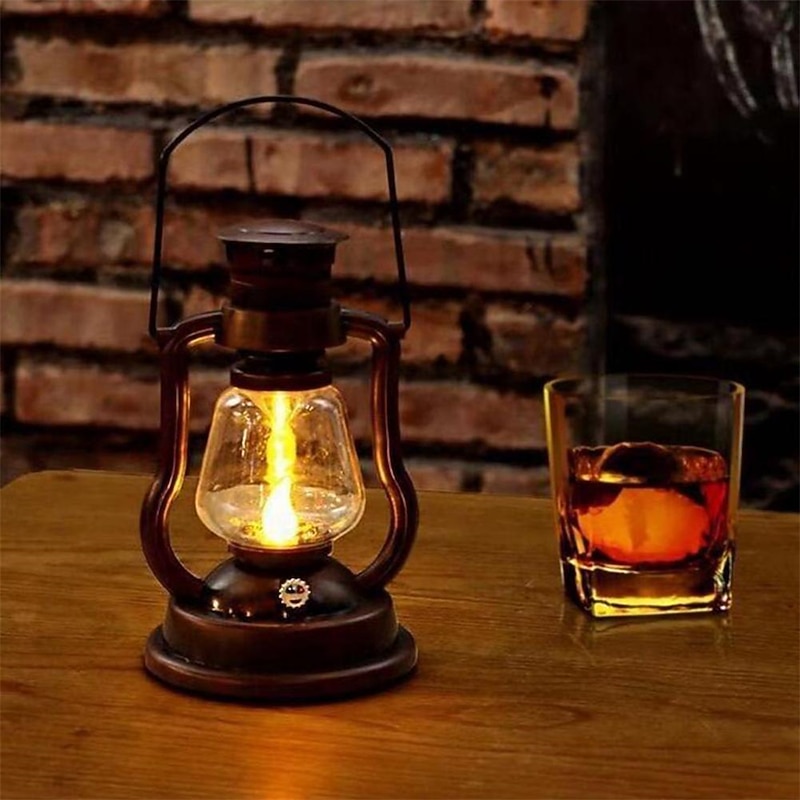 LED Solar Lamp Retro Kerosene Lamp Outdoor Garden Courtyard Decoration Portable Lantern Solar Candle Pendant Outdoor Camping Tent Lamp3