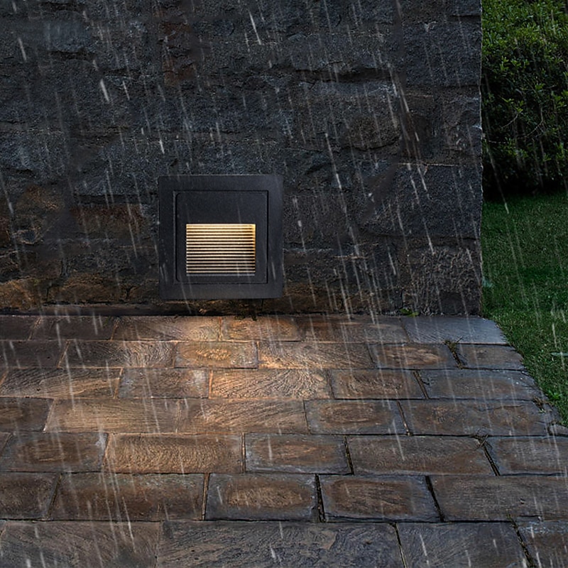 Step Lights Indoor LED Stair Lights Warm White/White 3000K/6000K IP65 Waterproof Lights for Steps, Black 110-240 V2