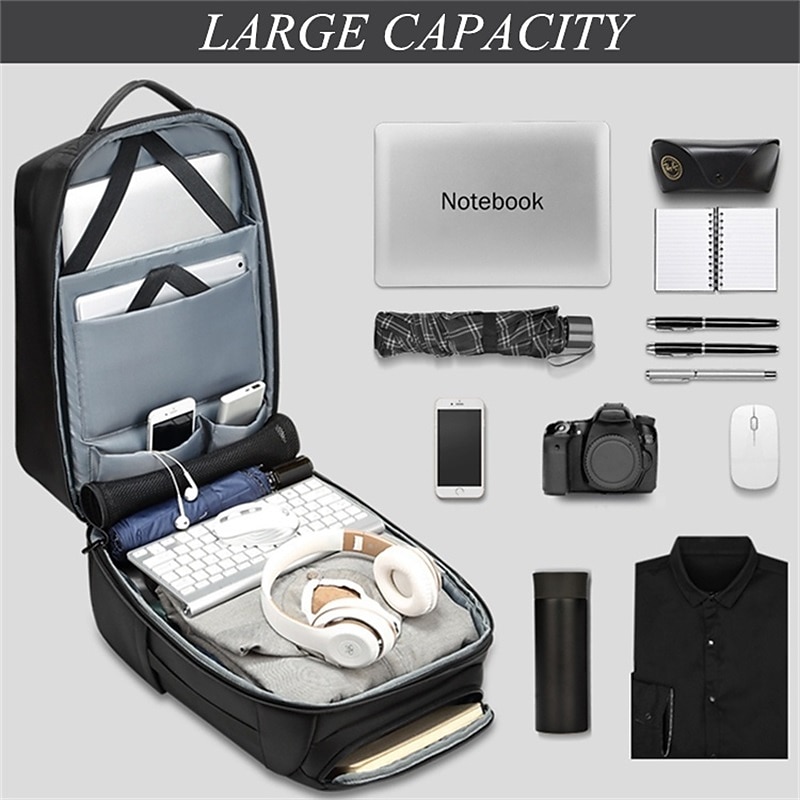 Multi-layer Storage Waterproof Premium Backpacks Anti-thief Design for Men 17 Inch Laptop Medium Plus Backpack with USB Charging Port CR92