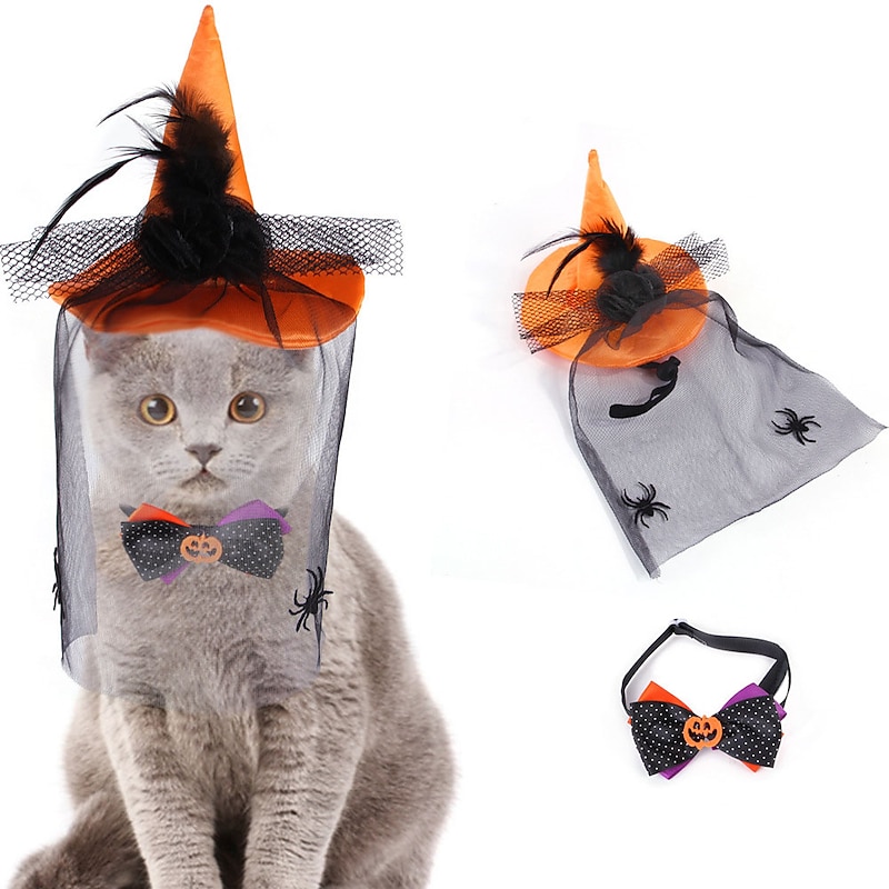 Dog Cat Bandanas & Hats Cosplay Tie / Bow Tie Cosplay Funny Winter Soft Washable Comfortable Halloween Outdoor Halloween Casual Daily Dog Clothing for Bichon Frise Pomeranian Baby Pet Papillon Small