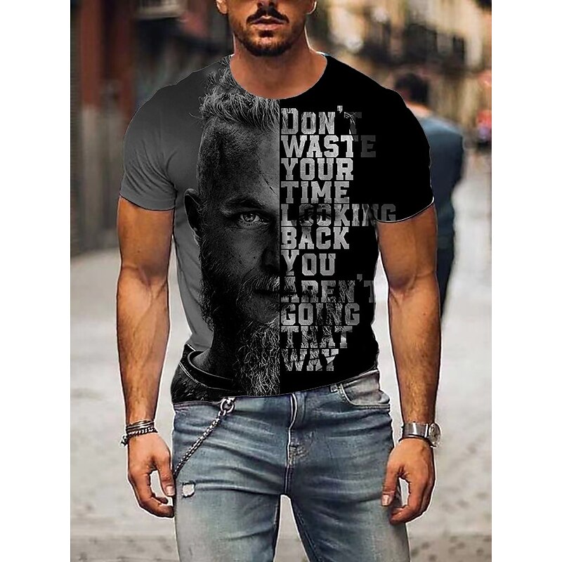 viking Viking Cosplay Costume T-shirt Print 3D Classic Street Style For Couple's Men's Women's Adults' 3D Print Street Daily Wear3