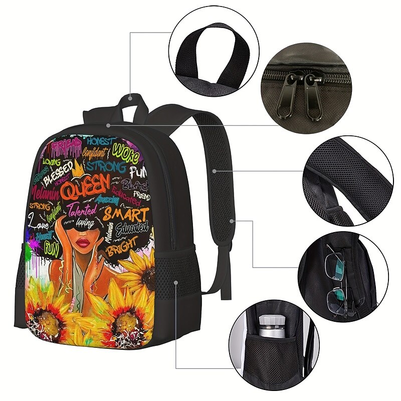 Graffiti Girl Backpack for Teens – Funky Urban Art School Bag with Colorful Design for Boys and Girls3