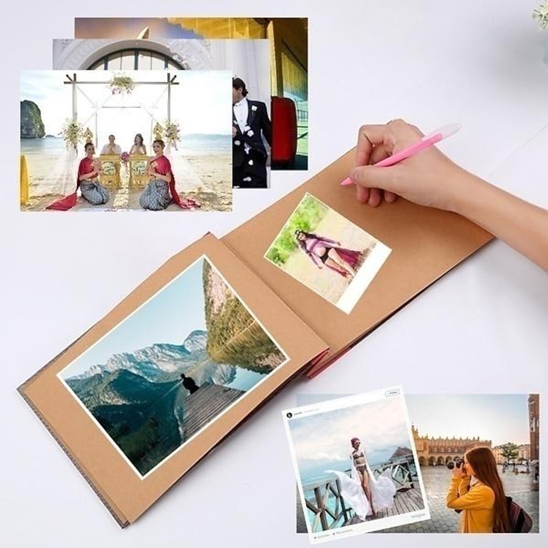 My Our Adventure Book Pixar Up Handmade DIY Family Scrapbook , Wedding Photo Album, Retro Album, Anniversary Scrapbook , Wonderful Gift for Thanks Giving Christmas 11.6x7.5 Inches3