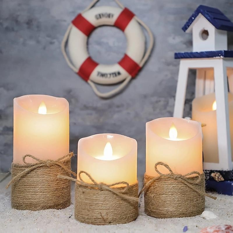 3pcs Huge Flameless LED Candles Hemp Rope for Scene Decor Holiday Accessory Birthday Party Supplies Room Decor Christmas Gift Home Decor4