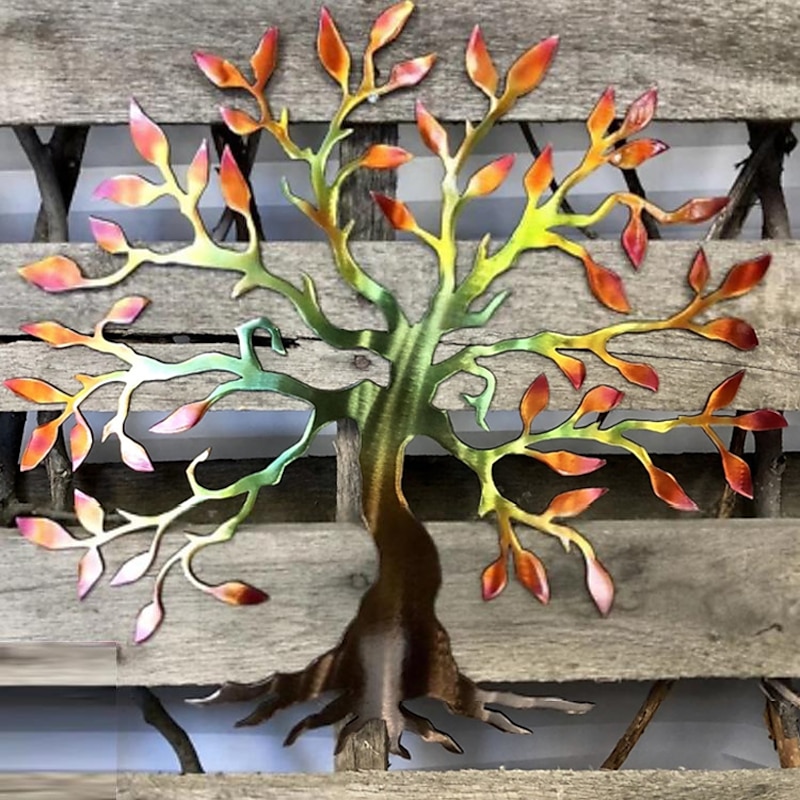 Tree Metal Wall Decor Tree of Life Metal Wall Art Bird Ornament Home Bedroom Living Room Window Decoration4