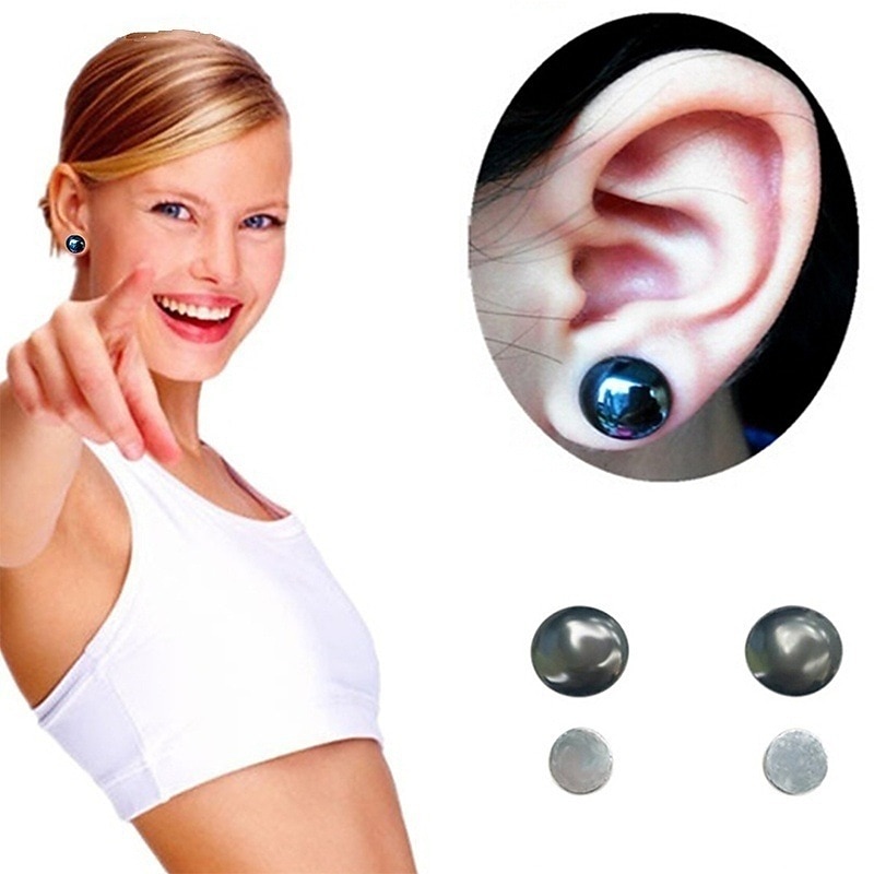 1pair Weight Loss Slimming Magnetic Stone Therapy Slimming Health Care Power Clip Earrings Fashion Jewelry  Magnet Earrings for Women Men3