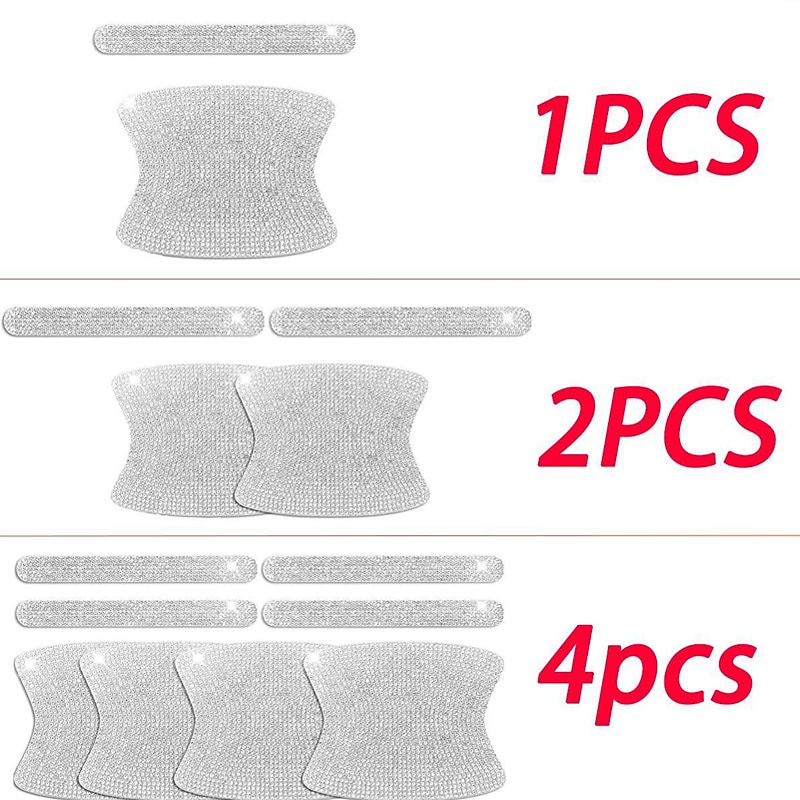 StarFire 1/2/4PCS Rhinestone Car Door Handle Stickers - Bling Car Accessories Crystal Glitter Door Handle Protector Stickers and Decals Scratch Safety Reflective Auto Sticker for Woman &amp Man2