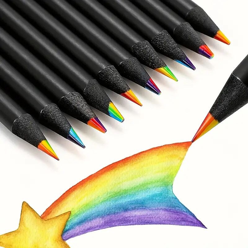 8pcs Rainbow Colored Pencils 7 Colors In 1 Rainbow Colored Pencils Gift For Children. Suitable For Schools Teachers Students Children For Sketching Doodling Coloring Painting3