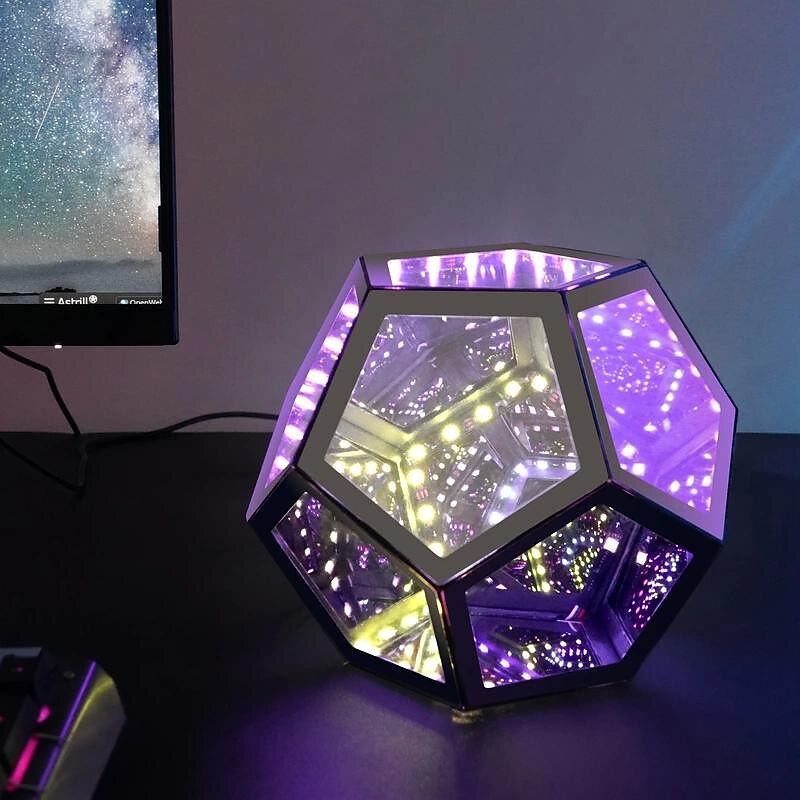LED Smart Light Infinty Dodecaedron Cool Ambience Table Lamp USB Color Mood Changing Ambient Night Light4