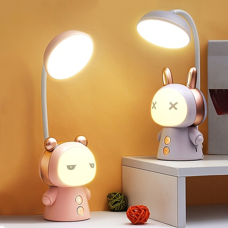 Portable Cute Desk Lamp USB Rechargeable Dimmable Study Table Lamp Bedside Led Night Light for Reading Work Kids Birthday Gift3