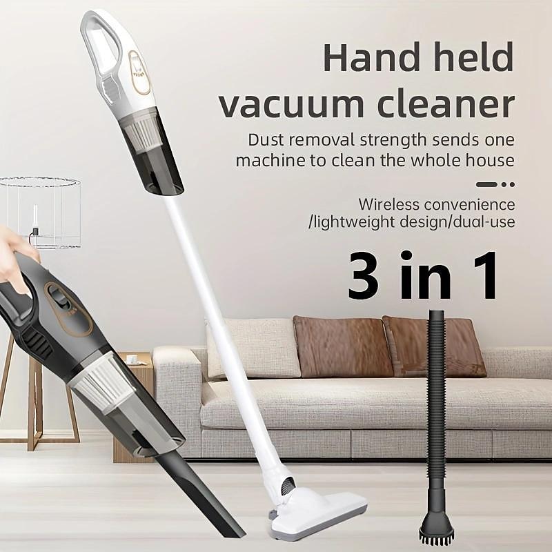Handheld Wet & Dry Cordless Vacuum Cleaner Lightweight Household Stick Vacuum With Strong Suction Portable Rechargeable Handheld Vacuum For Hard Floor Stairs Sofa Home Car Outdoor Tents