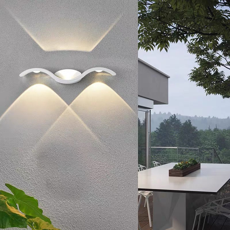 LED Wall Sconces Up Down Waterproof IP65 LED Wall Light Art Decor LED Wall Lamp Indoor Outdoor for Bedroom Bathroom Living Room Corridor Stairs Porch Warm White 110-240V2
