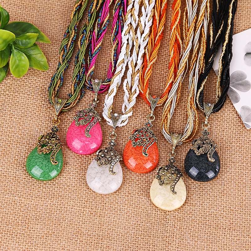 1PC Pendant Necklace For Women's Wedding Street Birthday Party Alloy Water Drop Necklace Pear2