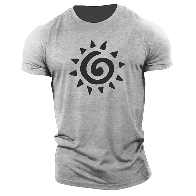 Men's Sun Graphic Prints T Shirt Graphic Tee Cotton Short Sleeve Graphic Shirt White Navy Blue Blue Comfortable Tee Outdoor Street Fashion Designer Clothing4
