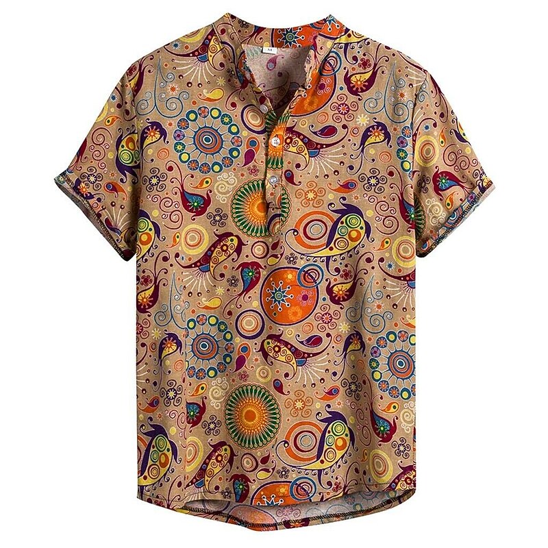 Classical Retro Vintage Blouse / Shirt Hippie Fancy Dress Men's Carnival Masquerade Party / Evening Casual Daily Pride Parade Adults' Shirt Summer