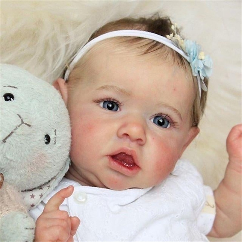 22 inch Reborn Doll Baby & Toddler Toy Reborn Toddler Doll Doll Reborn Baby Doll Baby Baby Boy Baby Girl Reborn Baby Doll Saskia Newborn lifelike Gift Hand Made Non Toxic Vinyl W-05 with Clothes and4