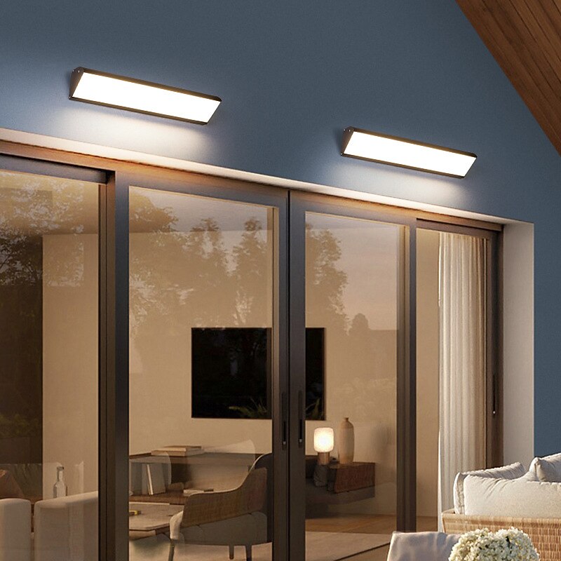 Outdoor LED Wall Lamp Line Design IP65 Waterproof Acrylic Metal 80/90cm Indoor Wall Light Modern Bedroom Warm White Light 110-240V2