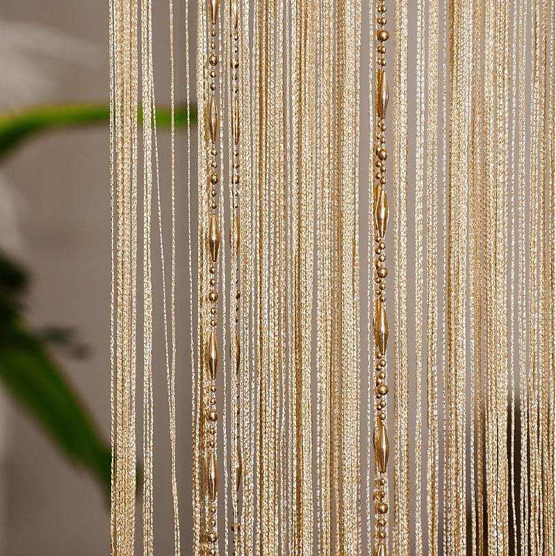 String Curtain Doorway Curtain Tassels Beaded Curatin, Boho Macrame Sliding Door Curtain Wedding Tapestry Decoration, Room Divider for Pergola Outdoor Patio W 1m x H 2m