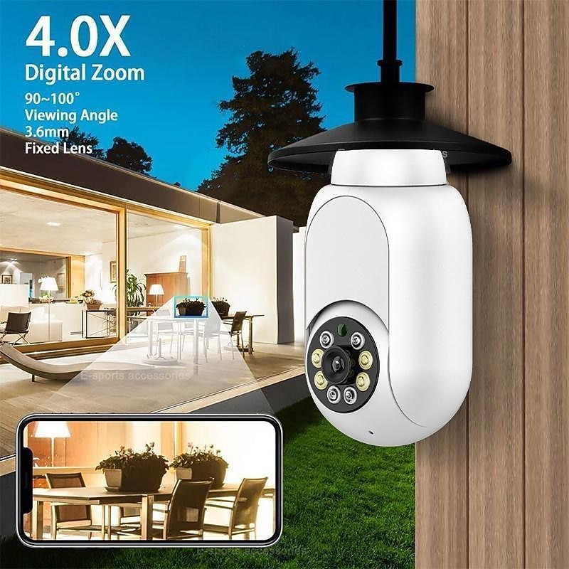 1080P/720P Wifi E27 Bulb Surveillance Camera Full Color Night Vision Motion Detection 4x Digital Zoom 2 Way Voice Indoor Baby Monitor Home Security Netcam2