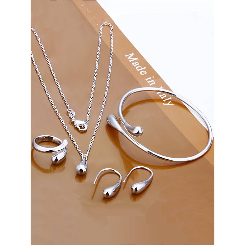 Women's necklace Chic & Modern Street Geometry Jewelry Sets / Silver / Fall / Winter / Spring / Summer 2025 - $6.49