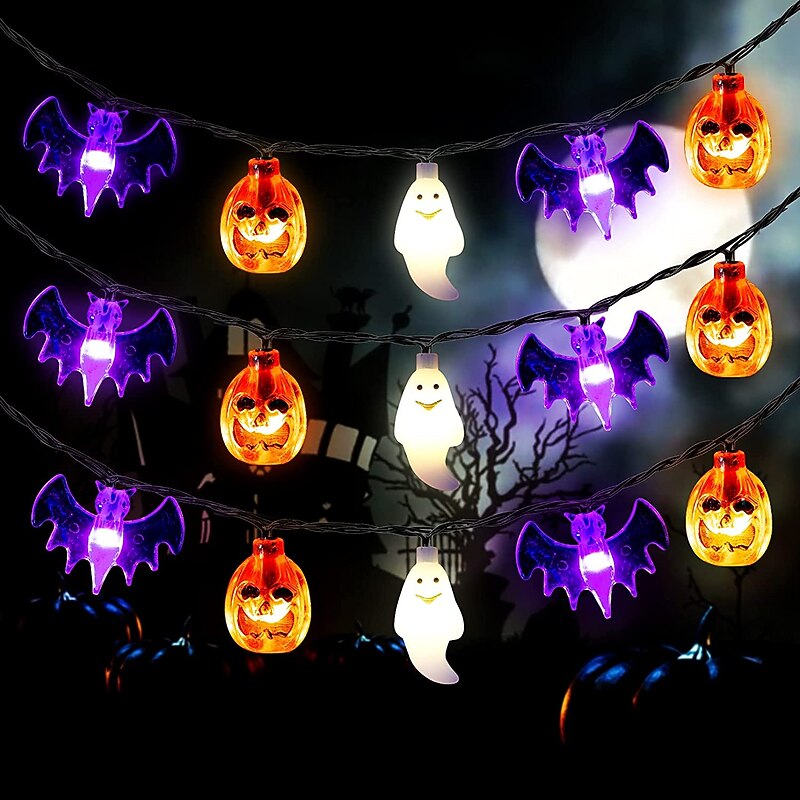 Halloween Decorations String Lights Bats Spider pumpkins String Lamp 3m 20LEDs USB / Battery Powered Ghost Lights for Indoor Halloween Party Garden Porch Outdoor Tree Decor4