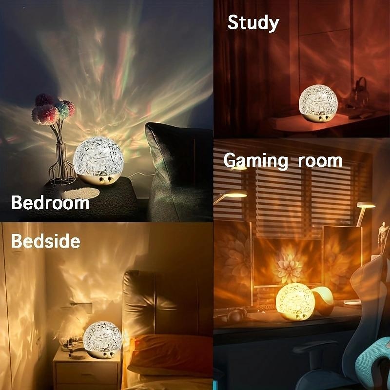 Water Ripple Projector Night Light Crystal Lamp Decoration Home Houses Bedroom Aesthetic Atmosphere Holiday Gift Sunset Lights4