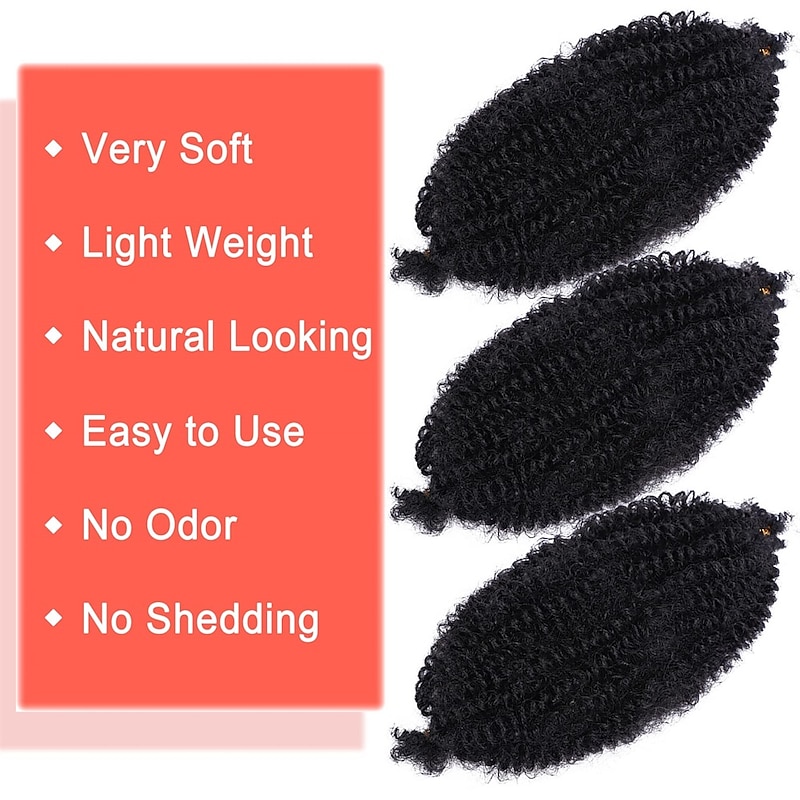 Marley Hair 10 Inch 7 Packs Pre Separated Springy Afro Twist Hair Marley Twist Braiding Hair for Faux Locs Crochet Hair Pre Fluffed Spring Twist Hair Synthetic Hair Extensions4