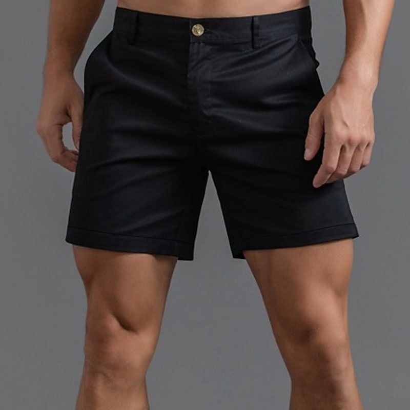 Men's Shorts Chino Shorts Bermuda shorts Work Shorts Pocket Plain Comfort Breathable Short Sports Outdoor Daily Stylish Casual / Sporty Black White Micro-elastic2