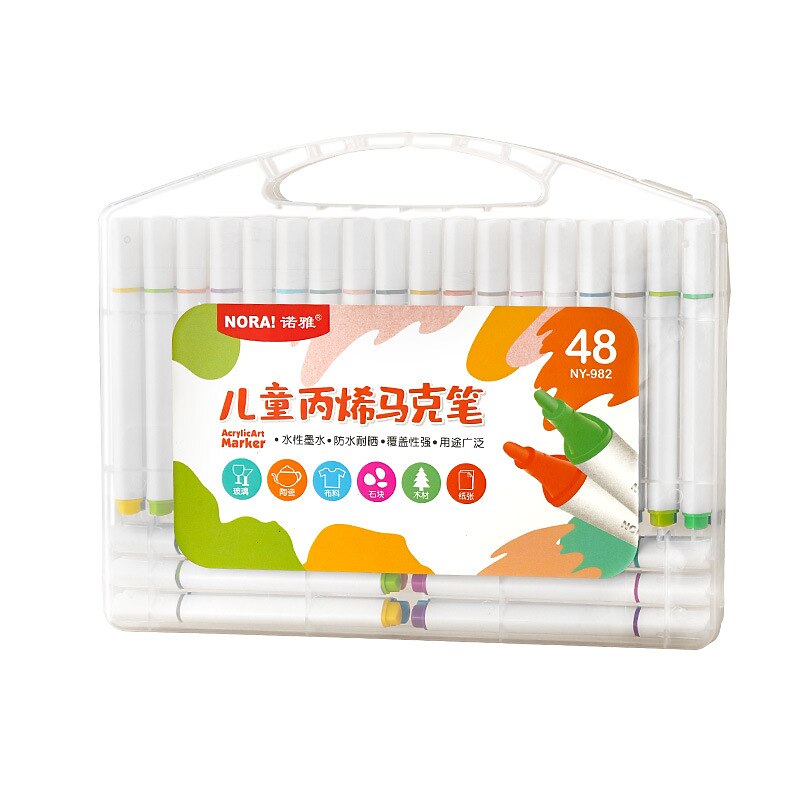 Double Headed Acrylic Marker Pen For Children's Back To School Art Diy Graffiti Pen Opaque Waterproof Large Capacity Non-toxic Washed Watercolor2