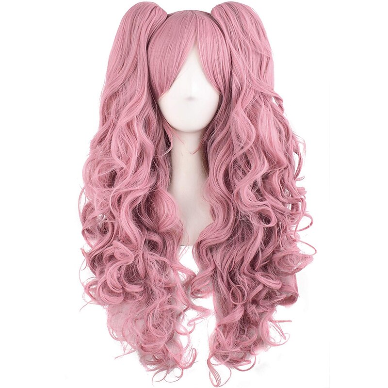 Wavy Blonde Ponytail Wig for Jean Cosplay Game Princess Golden Anime Hair Wigs with Pigtails Bangs Halloween Wigs
