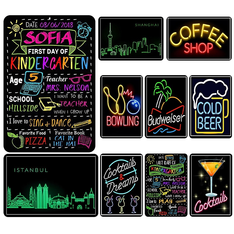 1pc Neon Metal Tin Sign Bar Vintage Plaque Decor, Home Decor, Restaurant Decor, Bar Decor, Cafe Decor, Garage Decor, Wall Decor, Water-proof, Dust-proof 20x30cm/8''x12''