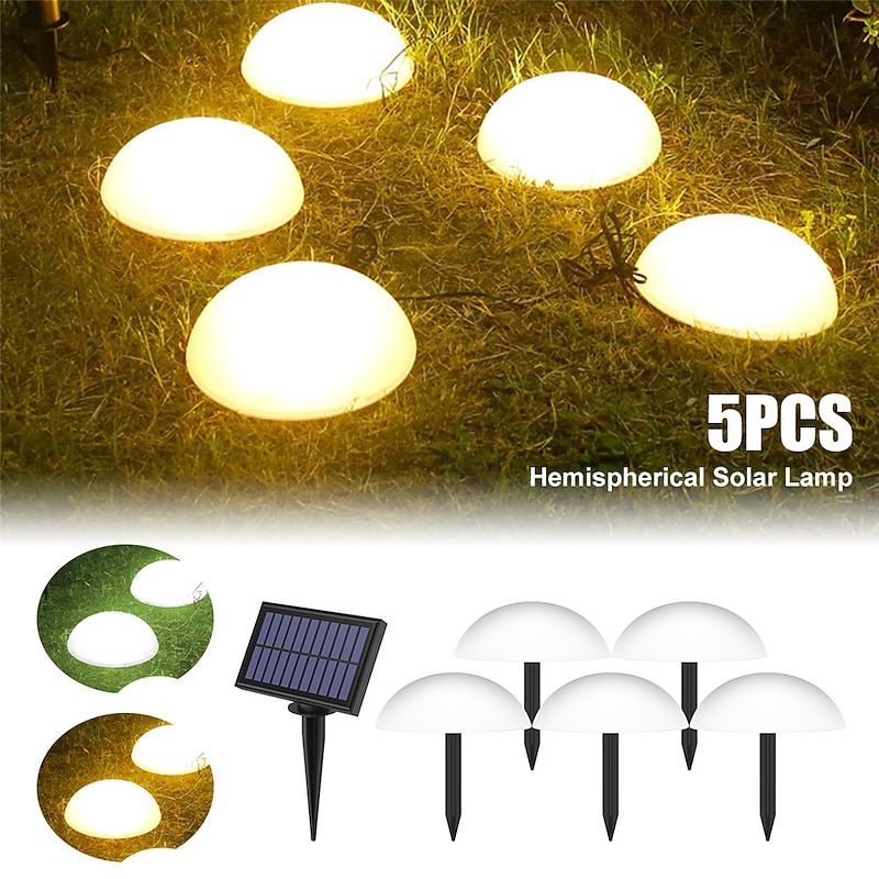LED Solar Lawn 5-in-1 Led Solar Lights Hemisphere Solar Garden Yard Light Waterproof Outdoor for Pathway Villa Ground Landscape