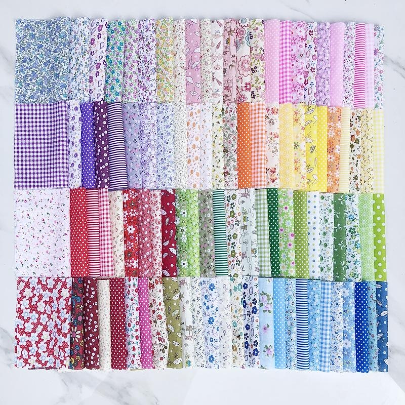 Pack Of 50 Fabric Bundles Patchwork Fabrics Cloth DIY Handmade Sewing Quilting Fabric Fabric Various Designs 20*15CM (Pack Of 50)