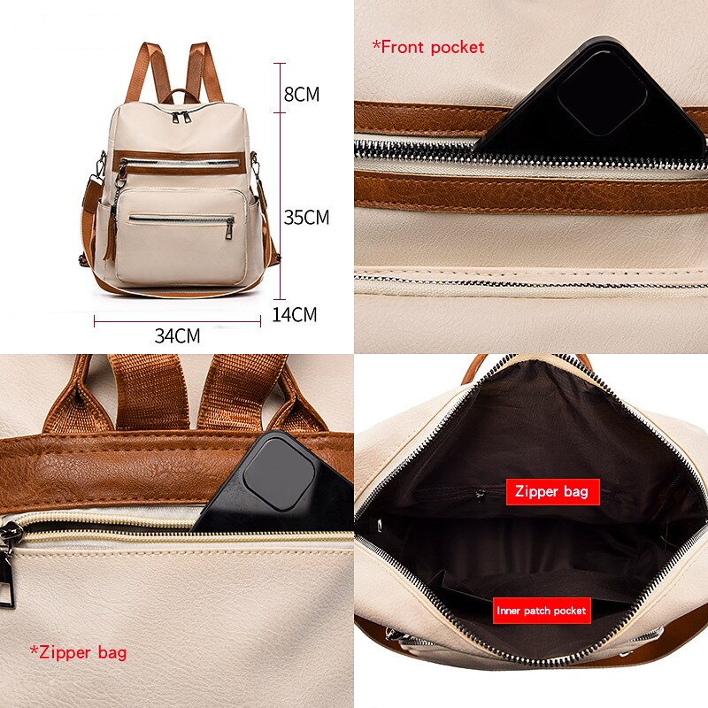 Women's Vintage Faux Leather Backpack Purse with Tassel and Convertible Strap – Stylish Anti-Theft Shoulder Bag for Travel, Work, or Daily Use4