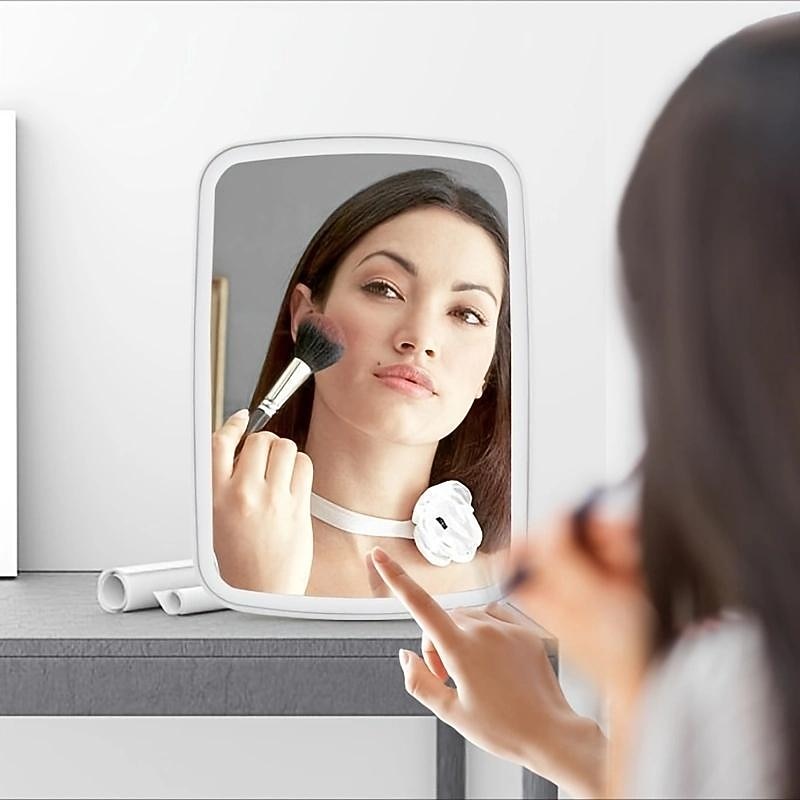 3 Color Led Makeup Mirror High Density Lamp Beads In The Mirror Touch Screen Adjustment Brightness Fill Light Mirror Usb Charging Interface Foldable And Carry Easily Valentine's Day Birthday Gift For Mother Girlfriend Women2