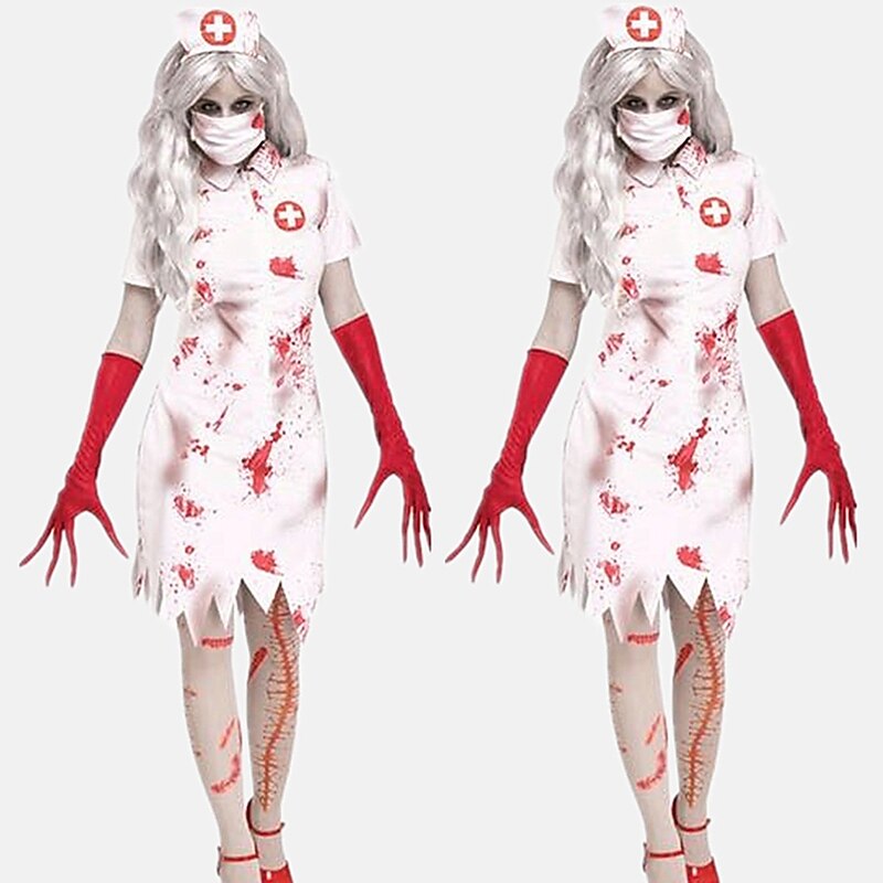 Nurse Halloween Cosplay Costume Party Costume Masquerade Outfits Cosplay Scary Costume Adults' Women's Masquerade Performance Party Halloween Easy Halloween Costumes Dress Up
