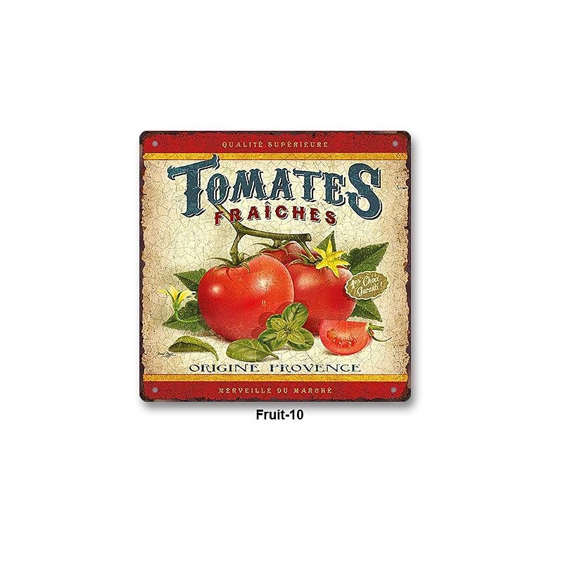 1pc Retro Metal Tin Sign Fruit Tin Sign Vintage Kitchen Signs Wall Decor, Painting Wall Hanging for Restaurant Decor Bar Decor Home Decor Wall Art Metal Tin Sign 30x30cm/12''x12''3