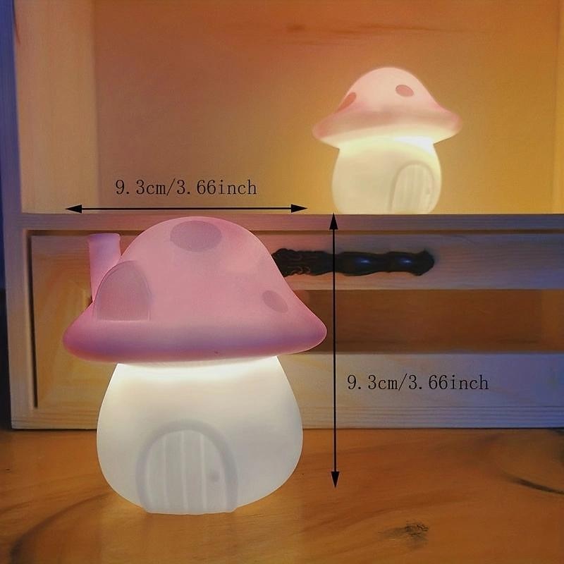 Mushroom Night Light Tabletop Decoration Table Lamp Kawai Mini LED Atmosphere Night Light For Bedroom Nursery Bedside Home Room Decor Novelty Luminous Toy Gifts2