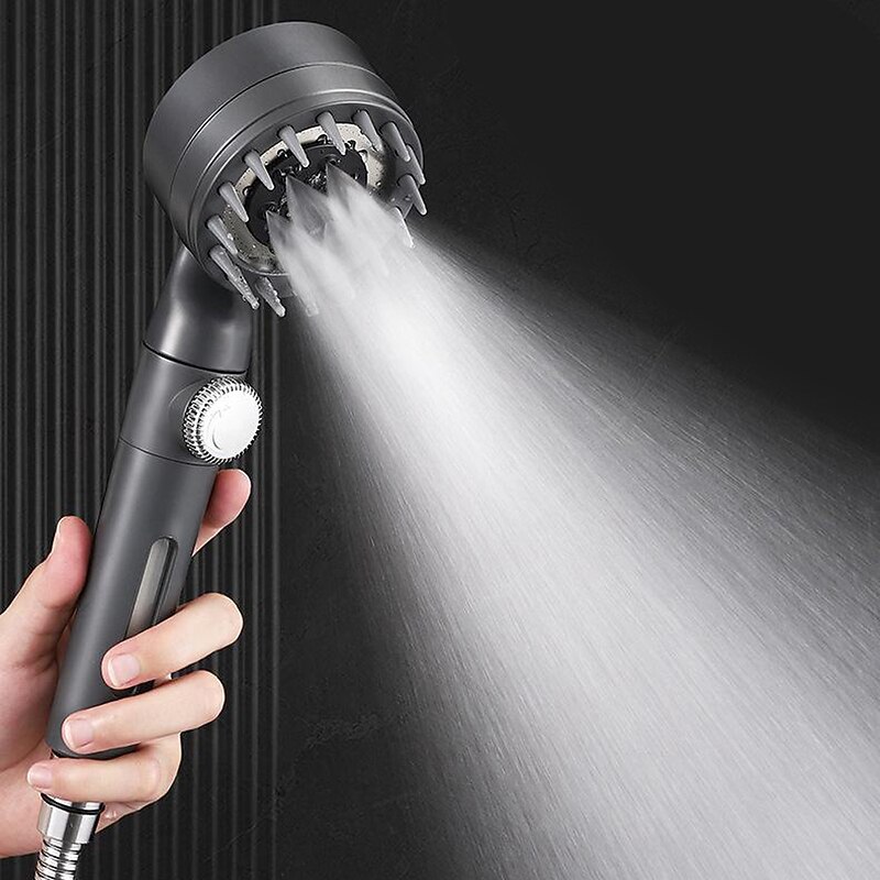 Shower Head with Filter 3 Mode Sprayer, Adjustable High Pressure Handheld Showerhead Massage Mist Jet Black White Grey3
